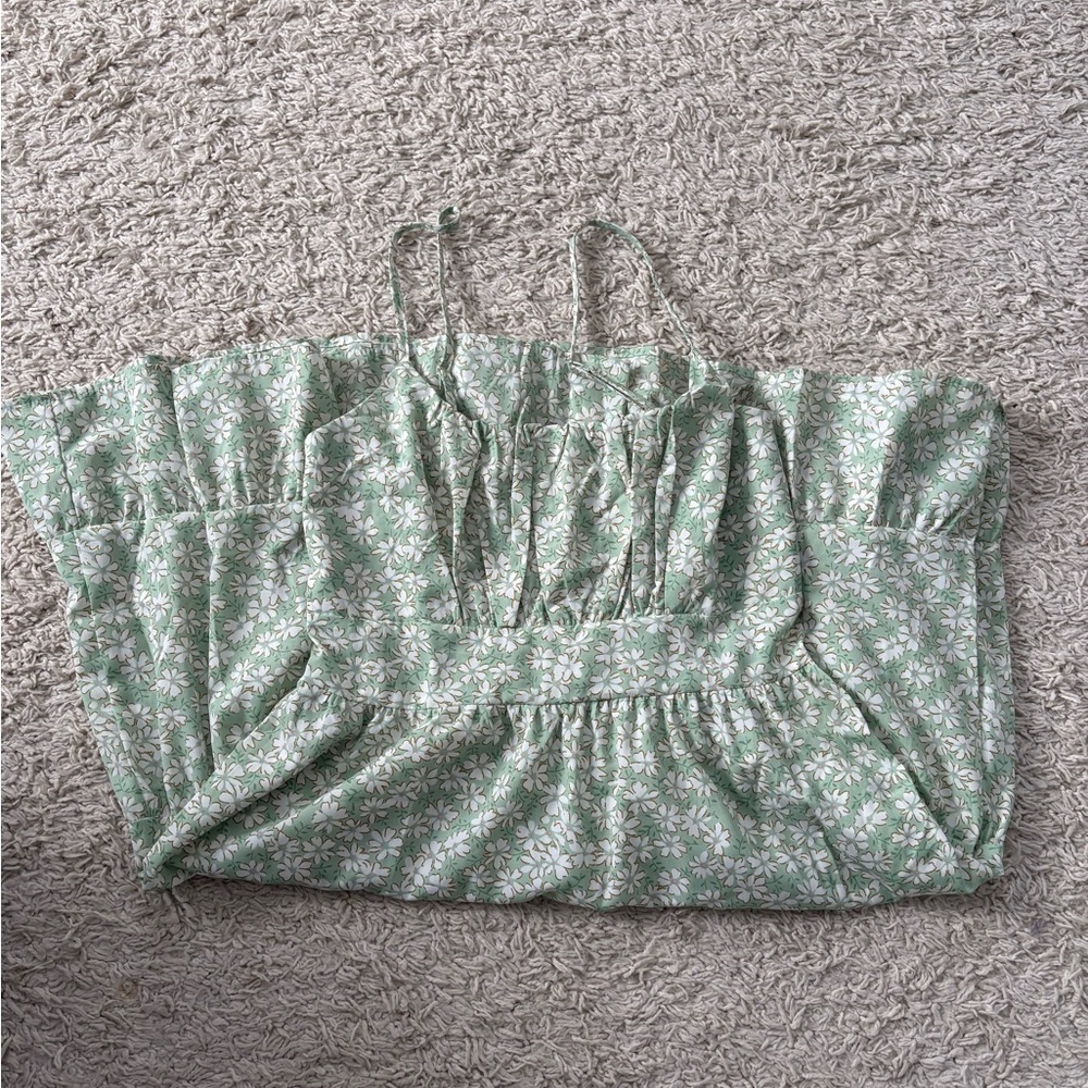 Womens Floral Green Sundress